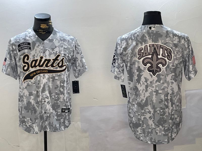 Men New Orleans Saints Blank Nike Arctic Camo 2024 Salute to Service Limited NFL Jersey style 8